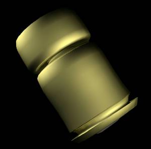 This is what the same bullet and model of the bullet looked like from the side.